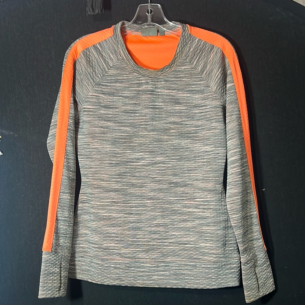 Athleta Gray Coral Snowscape Quilted Sweatshirt Size xsmall